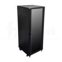 Armario rack 42U 800x800 a suelo 19" puerta de cristal montado
