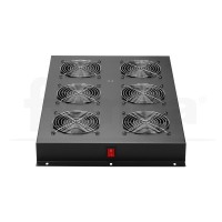 Conjunto 6 ventiladores fijación techo para armario rack 19" tipo FR2 Fondo 1000mm