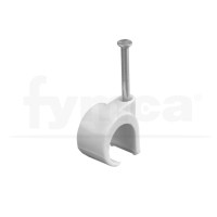 Clavo de acero para cable 7mm coaxial o similar, blanco