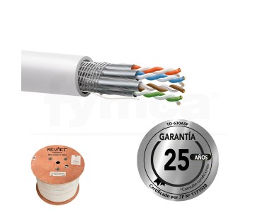Cable datos Categoria 6A S/FTP 23AWG LSZH B2ca, Bobina 500mt