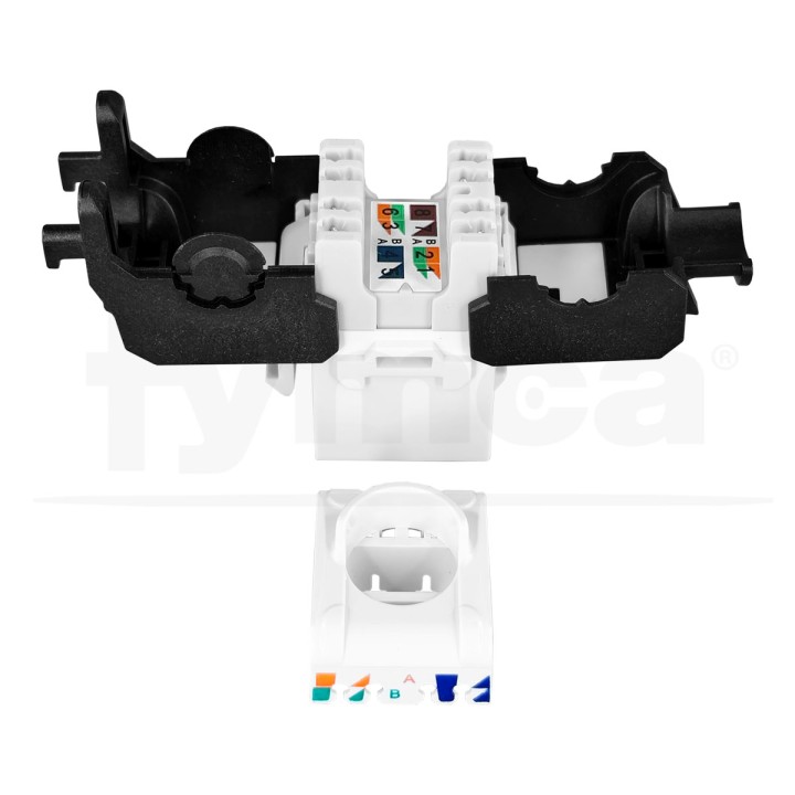 Keystone Cat6A UTP 180º + laterales 50µ" AXT...