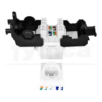 Keystone Cat6A UTP 180º + laterales 50µ" AXT PoE4, 110, TK-5LM, sin herramienta, blanco