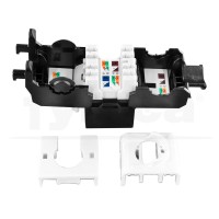 Keystone Cat6 UTP 180º + laterales 50µ" AXT PoE4, 110, TK-5LM, sin herramienta, negro