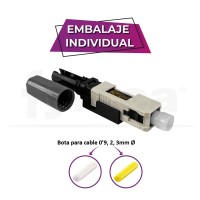 Conector mecánico fibra óptica SC/PC MM OM1 Multimodo beige