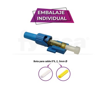 Conector mecánico fibra óptica ST/PC SM Monomodo azul