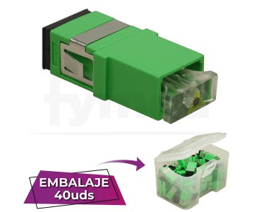 Adaptador fibra SC-SC APC SM Monomodo Sx Simplex verde