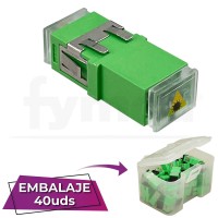Adaptador fibra SC-SC APC SM Monomodo Sx Simplex verde