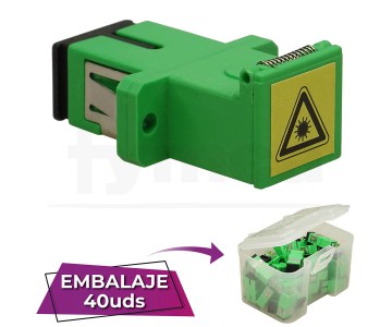 Adaptador fibra SC-SC APC SM Monomodo Sx Simplex verde