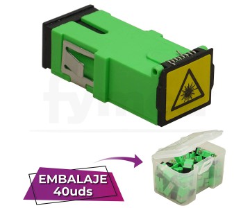 Adaptador fibra SC-SC APC SM Monomodo Sx Simplex verde