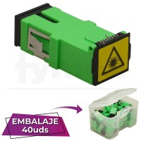 Adaptador fibra SC-SC APC SM Monomodo Sx Simplex verde