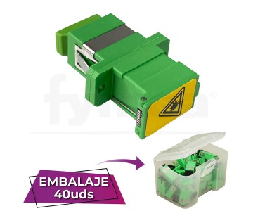 Adaptador fibra SC-SC APC SM Monomodo Sx Simplex verde