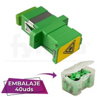 Adaptador fibra SC-SC APC SM Monomodo Sx Simplex verde