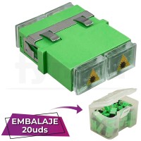Adaptador fibra SC-SC APC SM Monomodo Dx Duplex verde