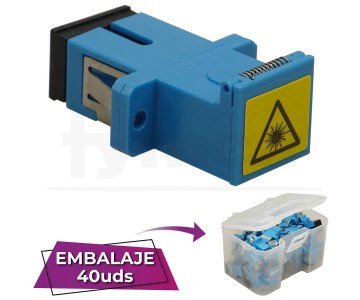 Adaptador fibra SC-SC PC SM Monomodo Sx Simplex azul