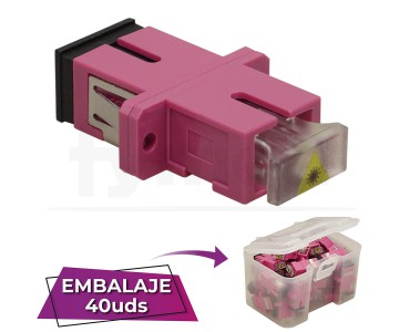 Adaptador fibra SC-SC PC MM OM4 Multimodo Sx Simplex violeta