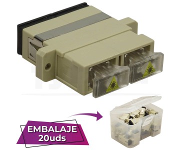 Adaptador fibra SC-SC PC MM Multimodo Dx Duplex beige