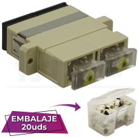 Adaptador fibra SC-SC PC MM Multimodo Dx Duplex beige