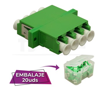 Adaptador fibra LC-LC APC SM Monomodo Cx Cuadruplex verde