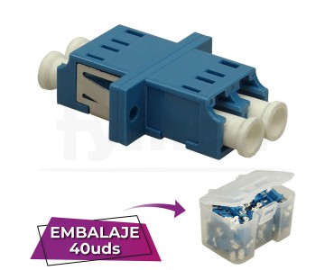 Adaptador fibra LC-LC UPC SM Monomodo Dx Duplex azul