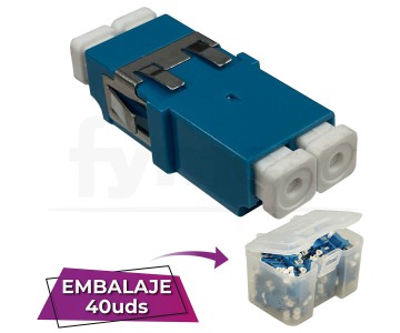 Adaptador fibra LC-LC UPC SM Monomodo Dx Duplex azul