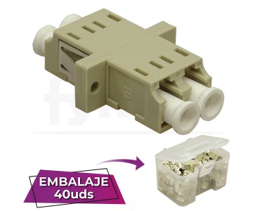 Adaptador fibra LC-LC PC MM OM1/2 Multimodo Dx Duplex beige