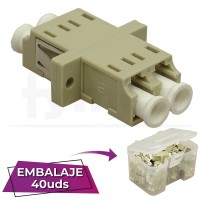 Adaptador fibra LC-LC PC MM OM1/2 Multimodo Dx Duplex beige