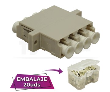 Adaptador fibra LC-LC PC MM OM1/2 Multimodo Cx Cuadruplex...