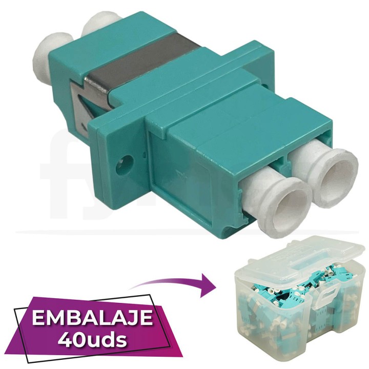 Adaptador fibra LC-LC PC MM OM3 Multimodo Dx...