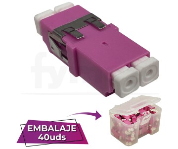Adaptador fibra LC-LC PC MM OM4 Multimodo Dx Simplex violeta