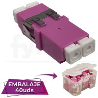 Adaptador fibra LC-LC PC MM OM4 Multimodo Dx Simplex violeta