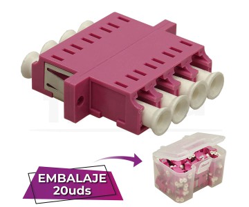 Adaptador fibra LC-LC PC MM OM4 Multimodo Cx Cuadruplex...