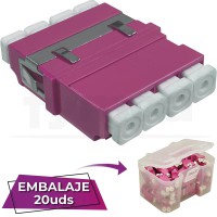 Adaptador fibra LC-LC PC MM OM4 Multimodo Cx Cuadruplex violeta