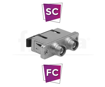 Adaptador híbrido fibra SC (hembra) - FC (hembra) SM...