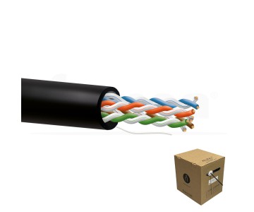 Cable datos Categoria 5E U/UTP 24AWG Caja carrete 305mt