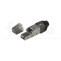Conector datos RJ45 rápido Cat6/6A FTP montaje sin herramienta 23AWG 30µ"