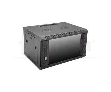 Armario rack GS a pared 6U 19" puerta de cristal desmontado